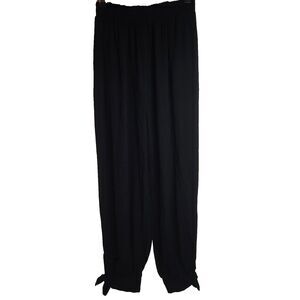 Lulus Black Gauze Pull On Boho Pants Womens Medium